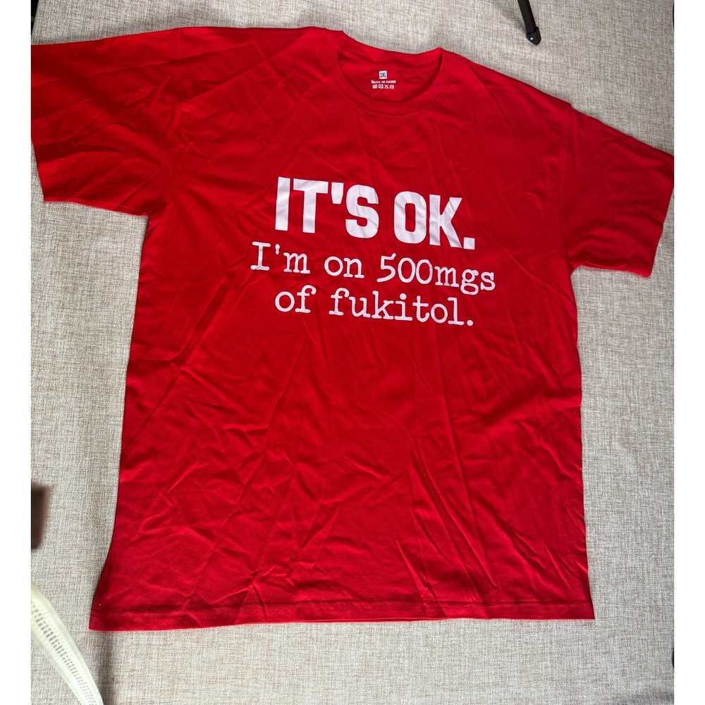 Unbranded Fukitol Graphic T-Shirt Red Funny Sarcastic Tee Mens 2XL - Picture 2 of 5